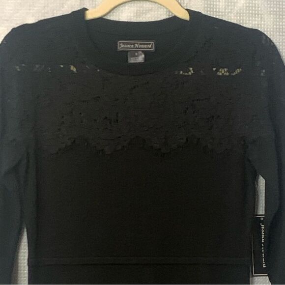 Jessica Howard Women's Illusion-Lace Sweater Dress - Picture 2 of 6